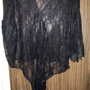 Lace, see through top or coverup, 1X